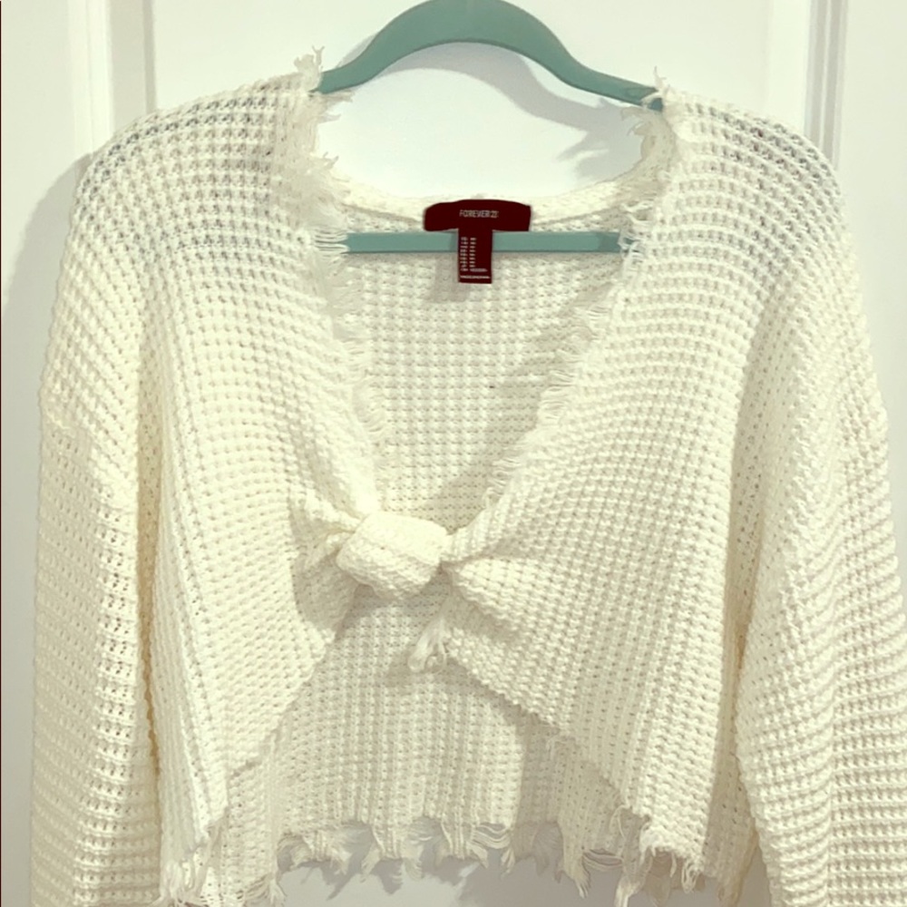 Forever 21 Cropped/distressed long sleeve sweater